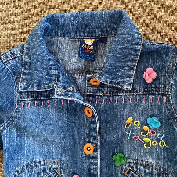 Gagou Tagou Floral Caterpillar Denim Jean Jackets 18 Months - Picture 5 of 9